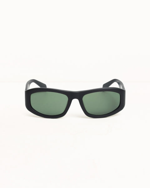 Landon Sunglasses Accessories In Matte Black/green Lens