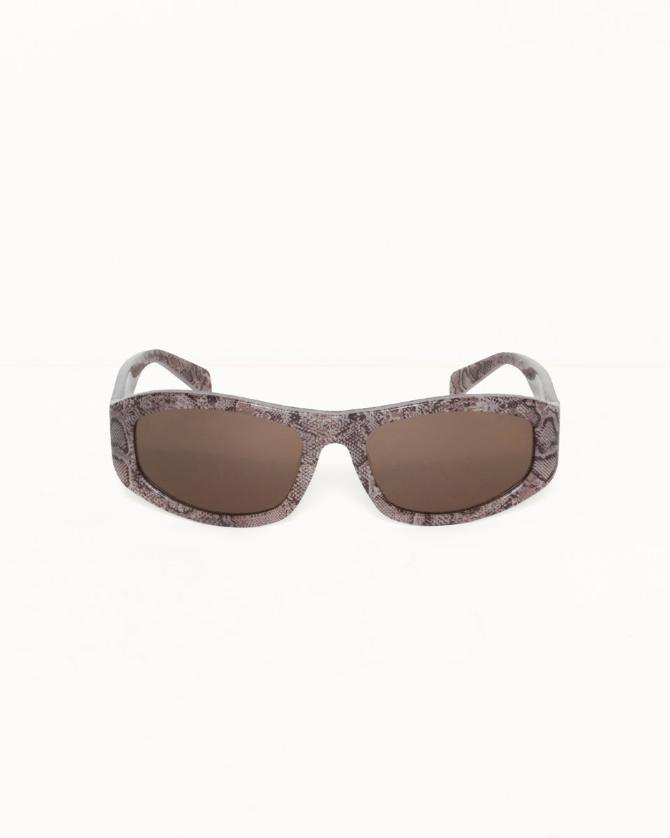Landon Sunglasses Accessories In Snake Skin/Brown Lens