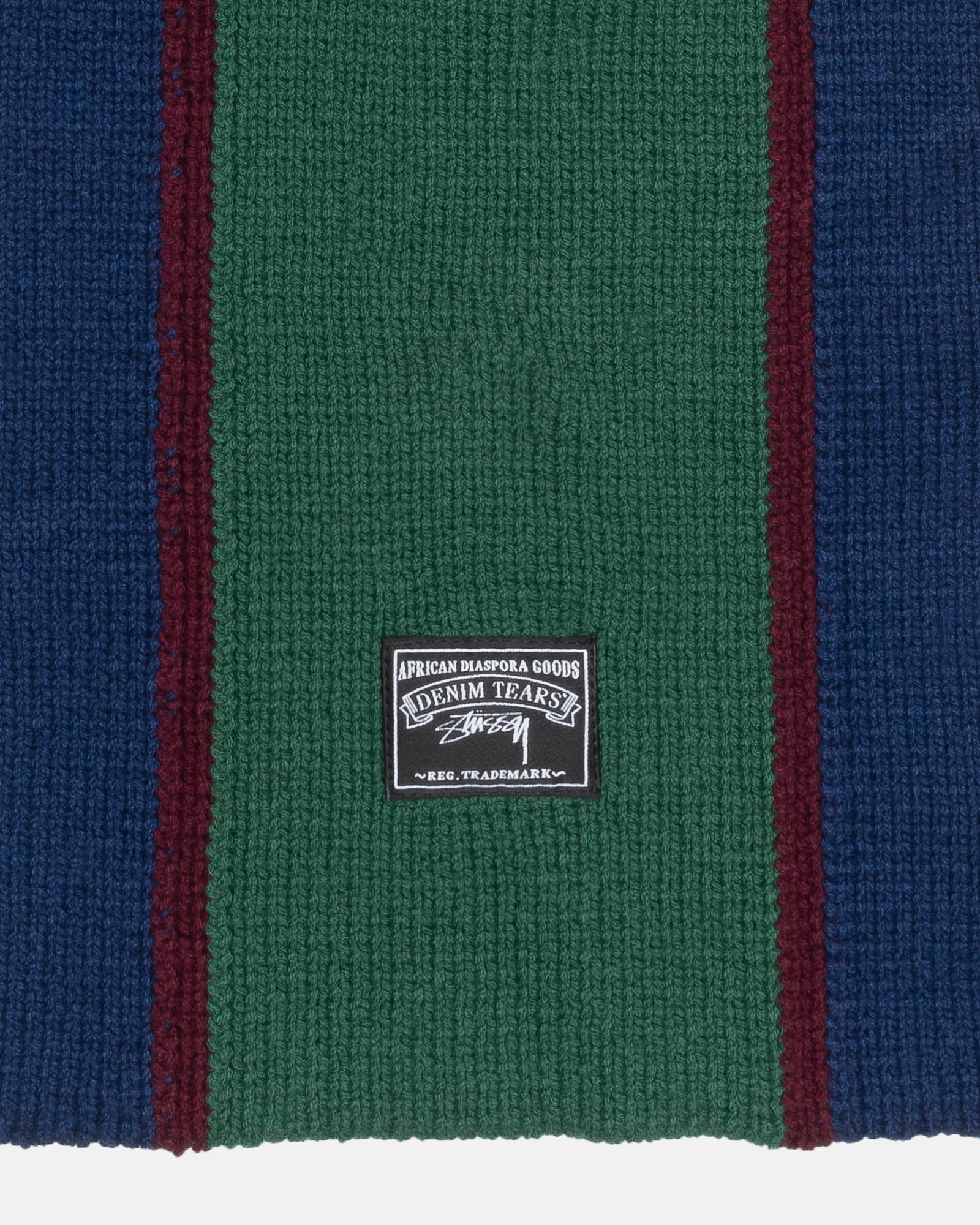 Stüssy & Denim Tears Knitted Stripe Scarf in green – Stüssy Europe 