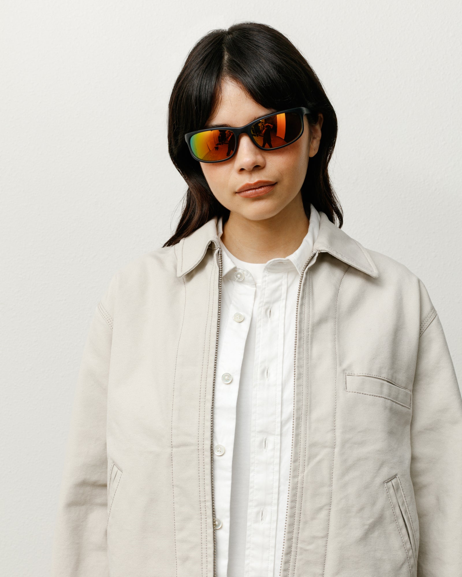 Julian Sunglasses Accessories In Frost Black/orange Mirror Lens