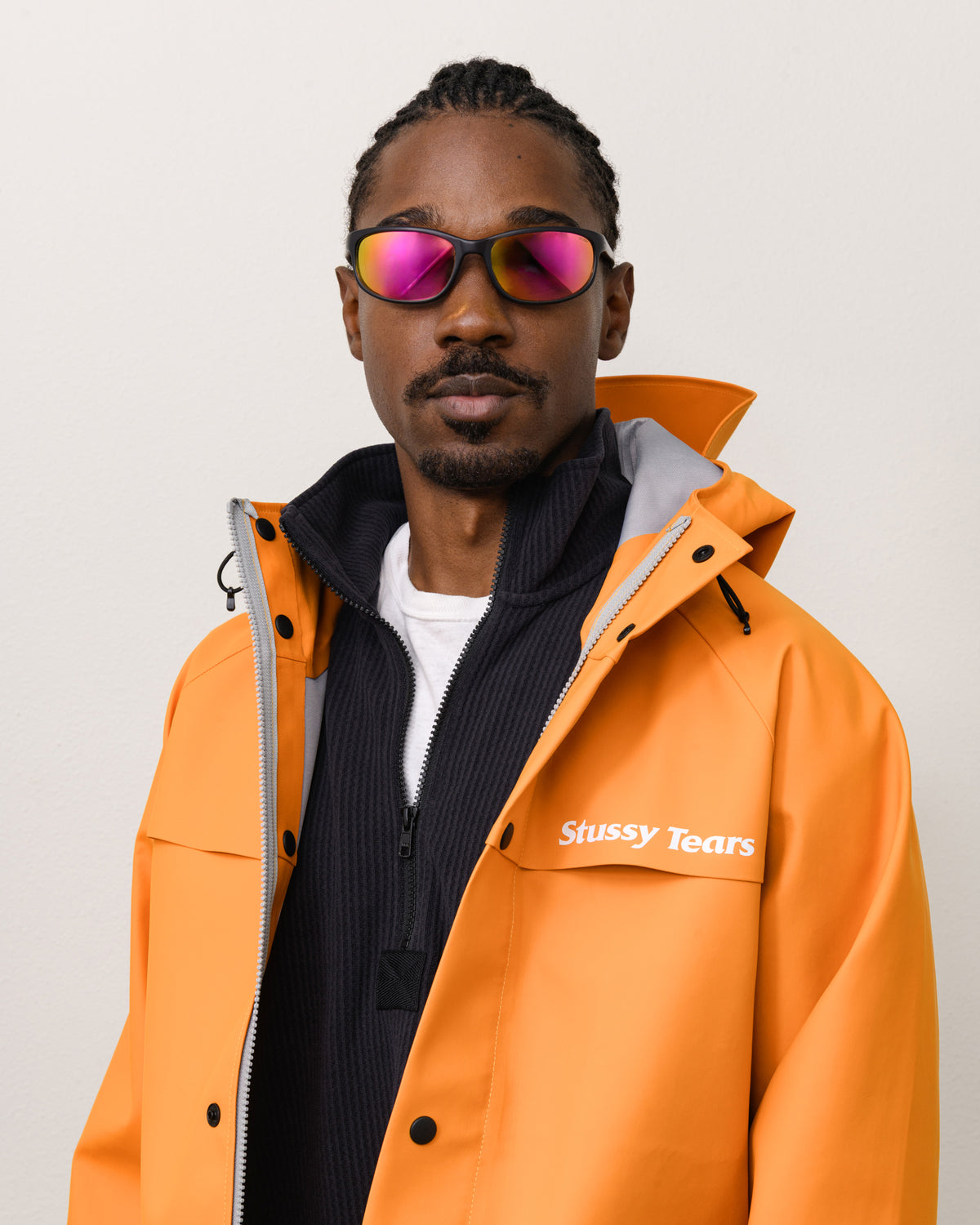 Stussy Tears Julian Sunglasses Unisex In Frost Blk/polr Violet Lens