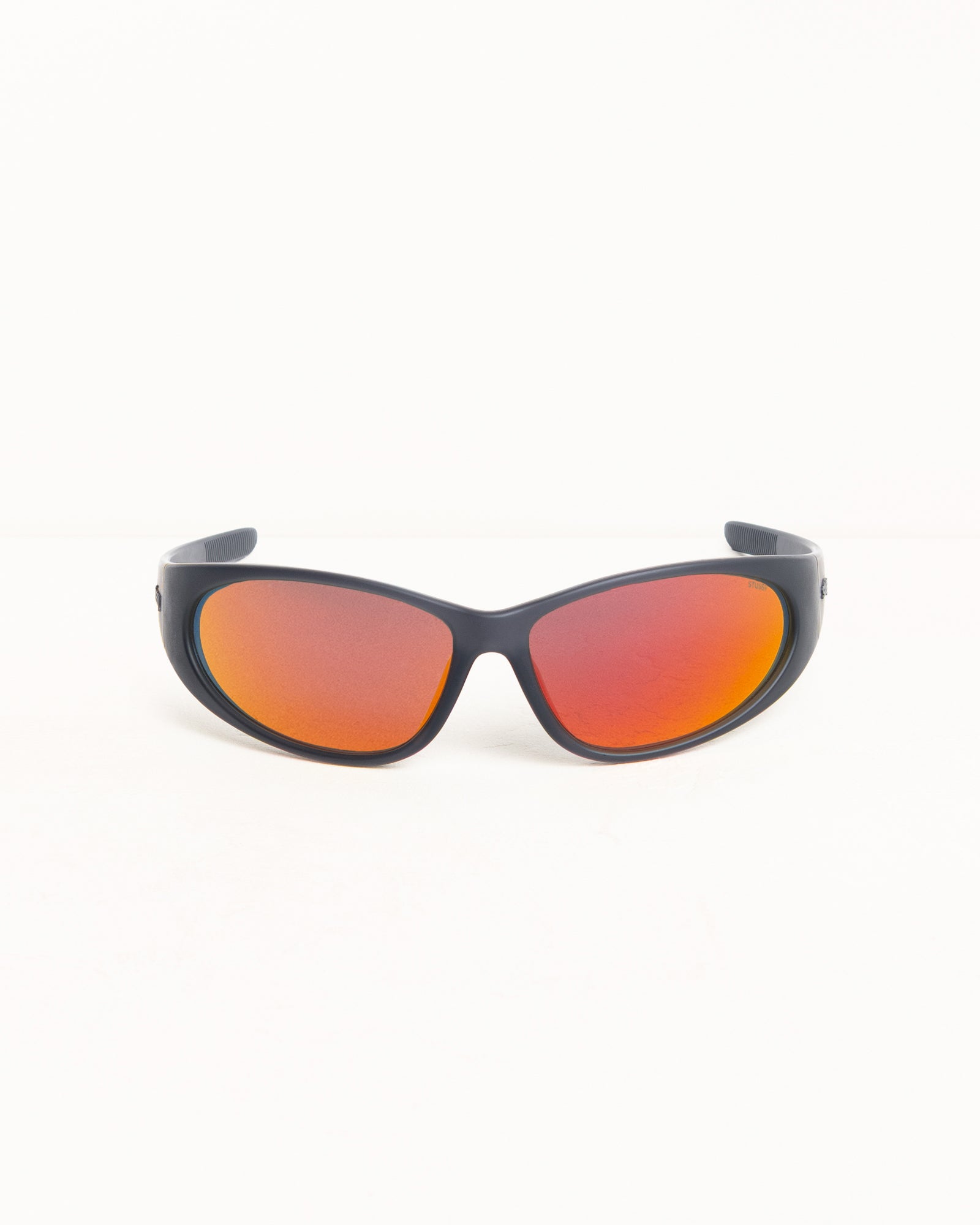 Adrian Sunglasses Unisex In Frost Black/orange Mirror Lens