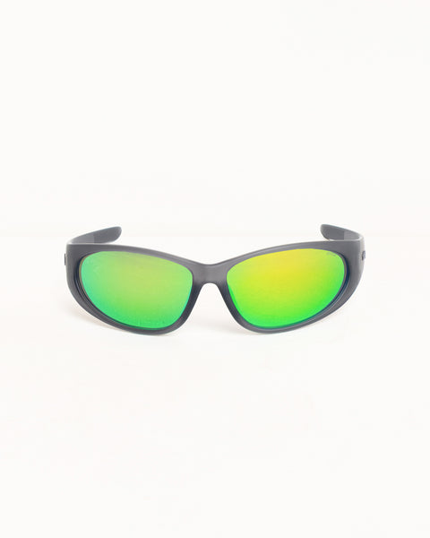 Adrian Sunglasses Unisex In Frost Grey/green Mirror Lens
