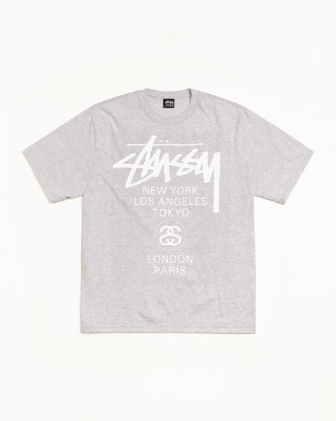 World Tour Tee Mens Short Sleeve In Ash Heather