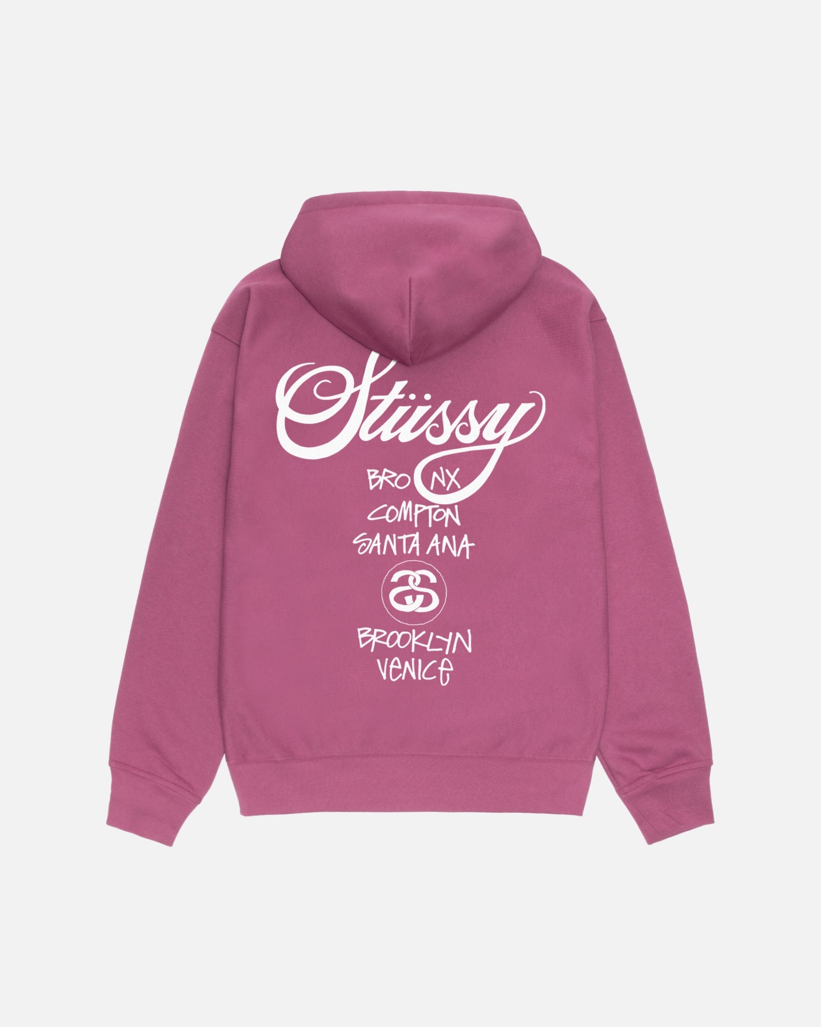 World Tour Zip Hoodie in berry – Stüssy Europe