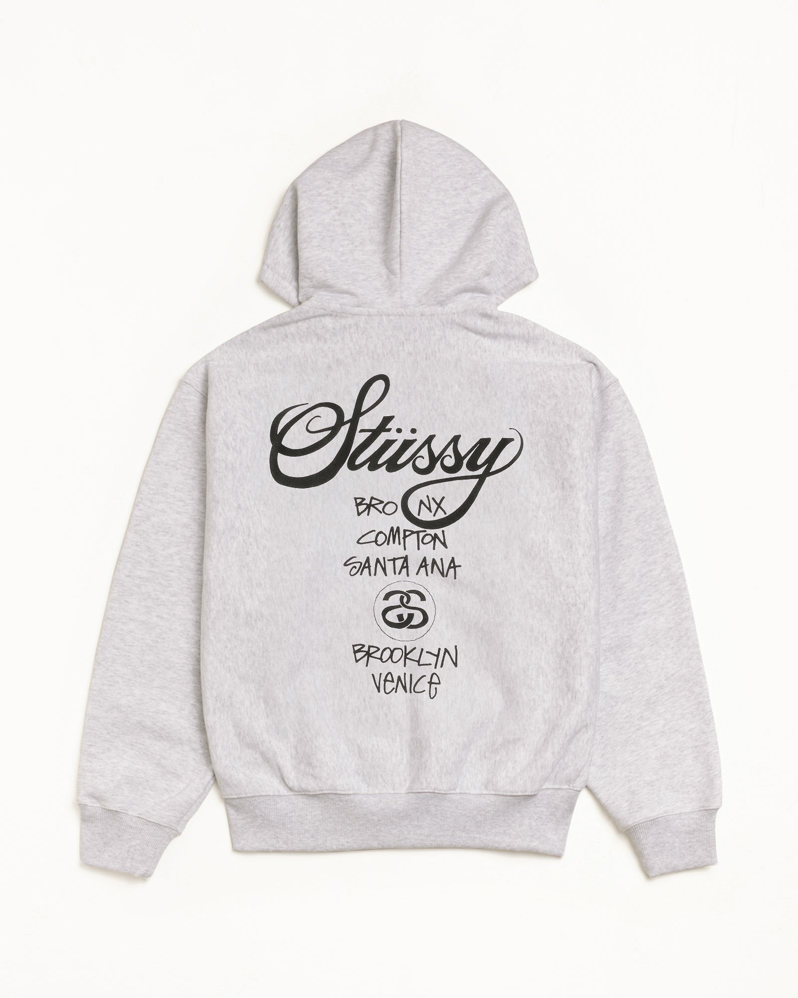 ラスト1点 ステューシー WORLD TOUR ZIP HOODIE/パーカー World Tour Zip Hoodie – Ash Heather | Sweats | Stüssy