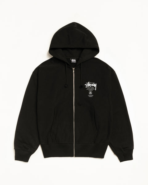 World Tour Zip Hood Mens Long Sleeve In Black