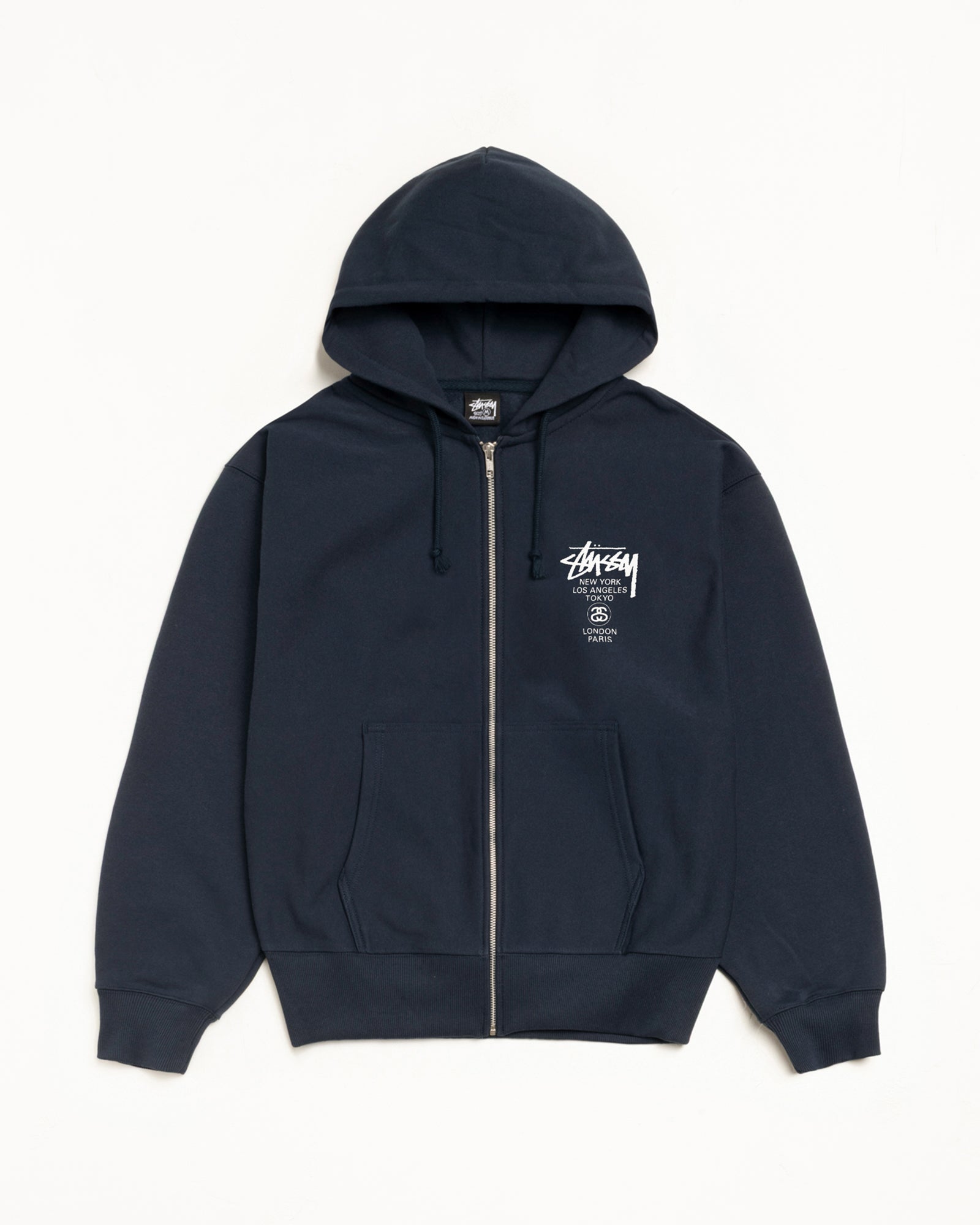World Tour Zip Hood Mens Long Sleeve In Navy