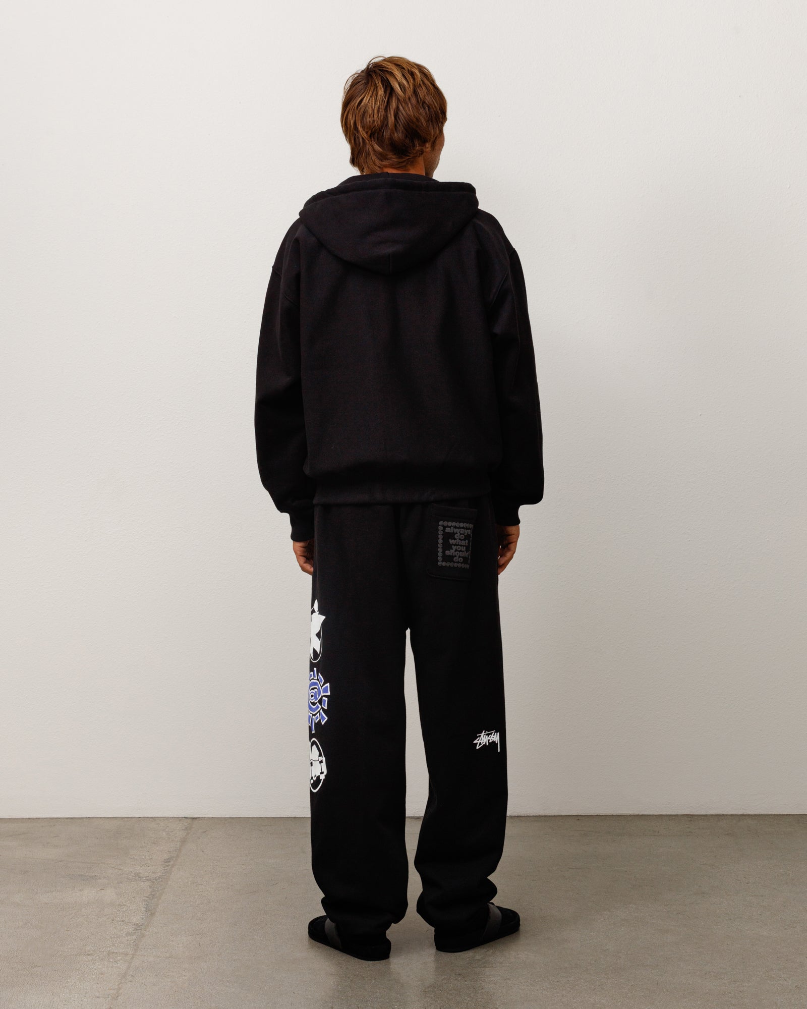 Always Stack Zip Hood Unisex Long Sleeve In Black