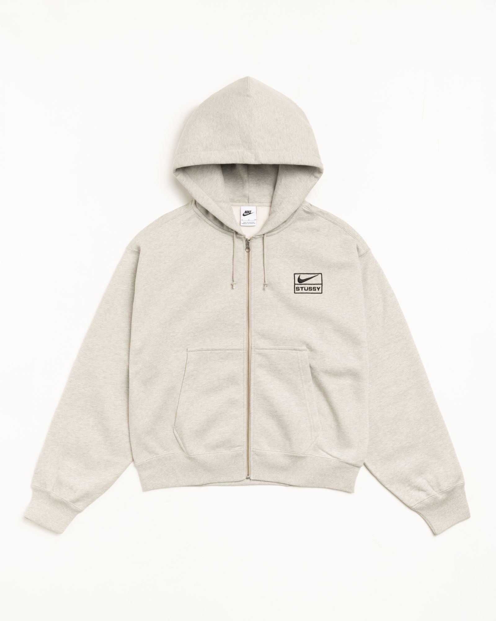 STÜSSY & NIKE FLEECE ZIP HOODIE Stüssy & Nike Fleece Zip Hoodie – Grey Heather | Sweats | Stüssy