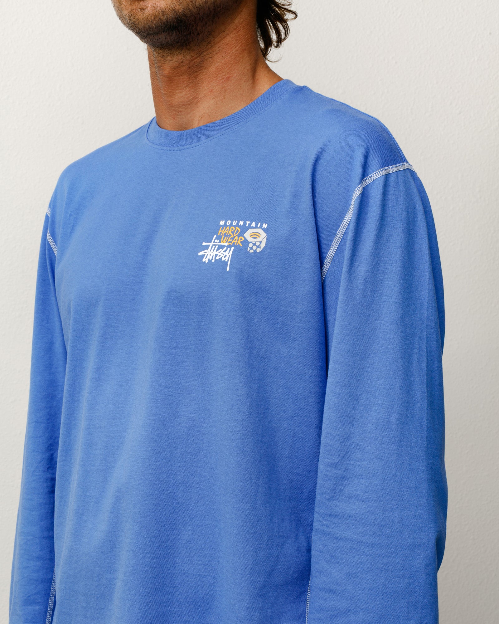 Stussy X Mhw Ls Tee Mens Long Sleeve In Artic Sky