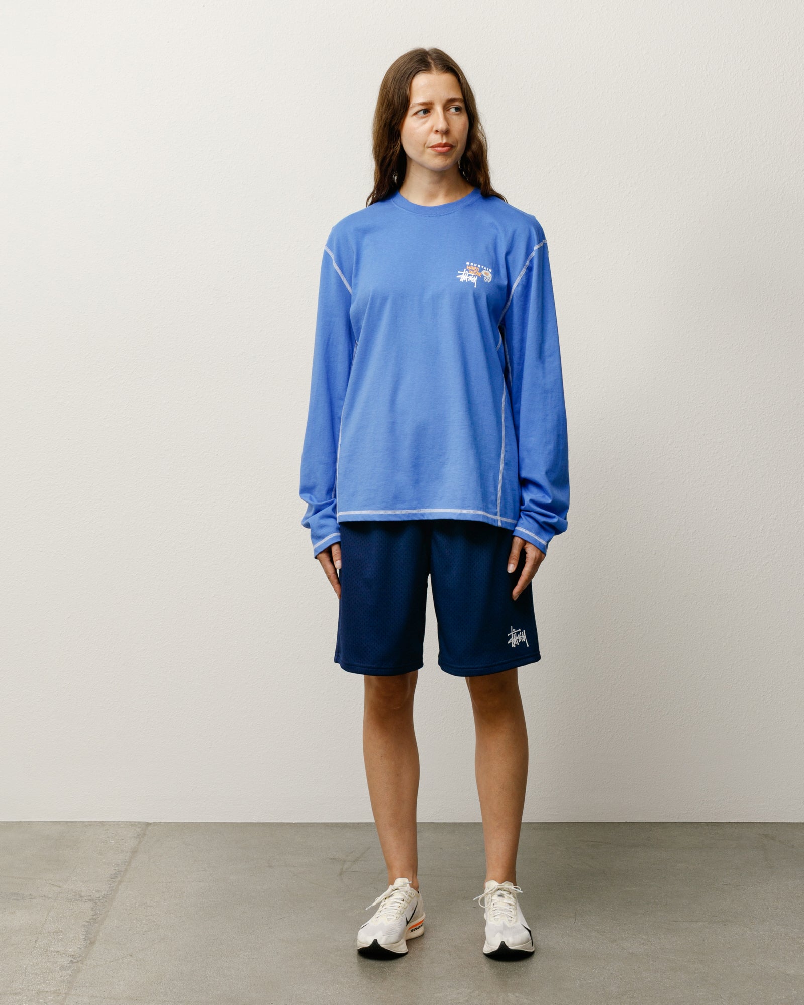 Stussy X Mhw Ls Tee Mens Long Sleeve In Artic Sky