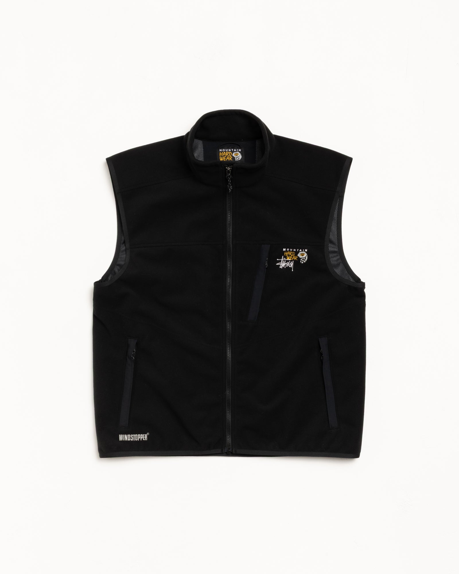 トップス STUSSY MOUNTAINHARDWEAR WINDSTOPPER VEST Stüssy & Mountain Hardwear Windstopper® Vest – Black | Outerwear