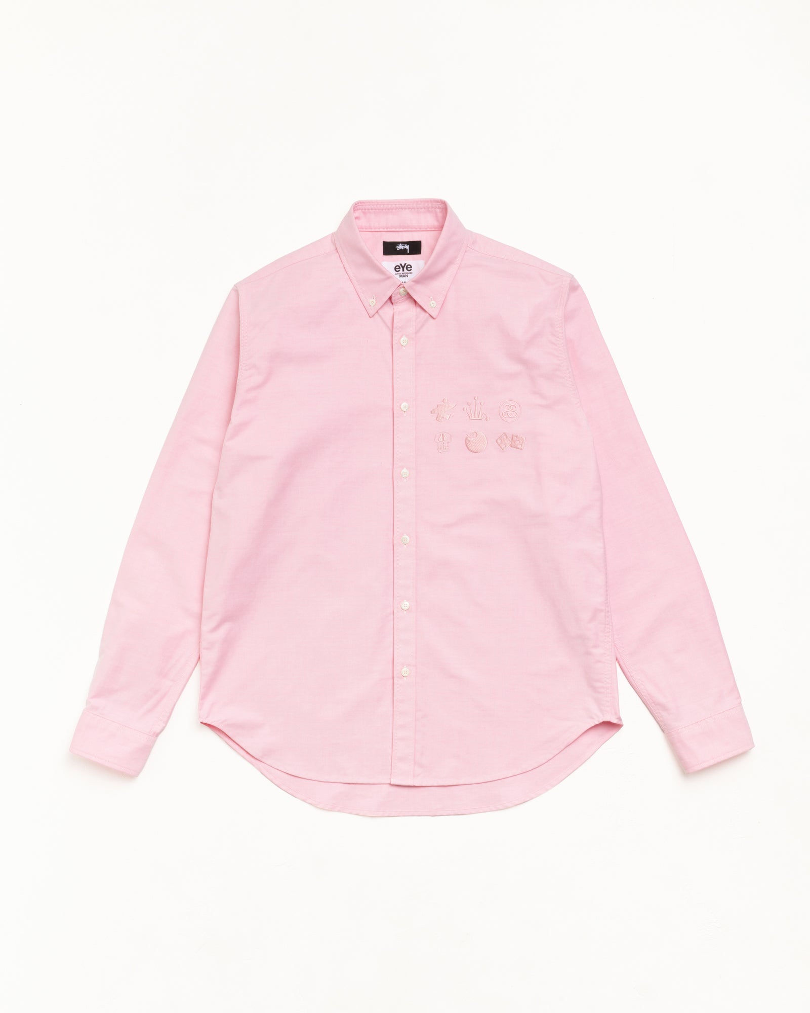 Button Down Shirt Unisex Long Sleeve In Pink