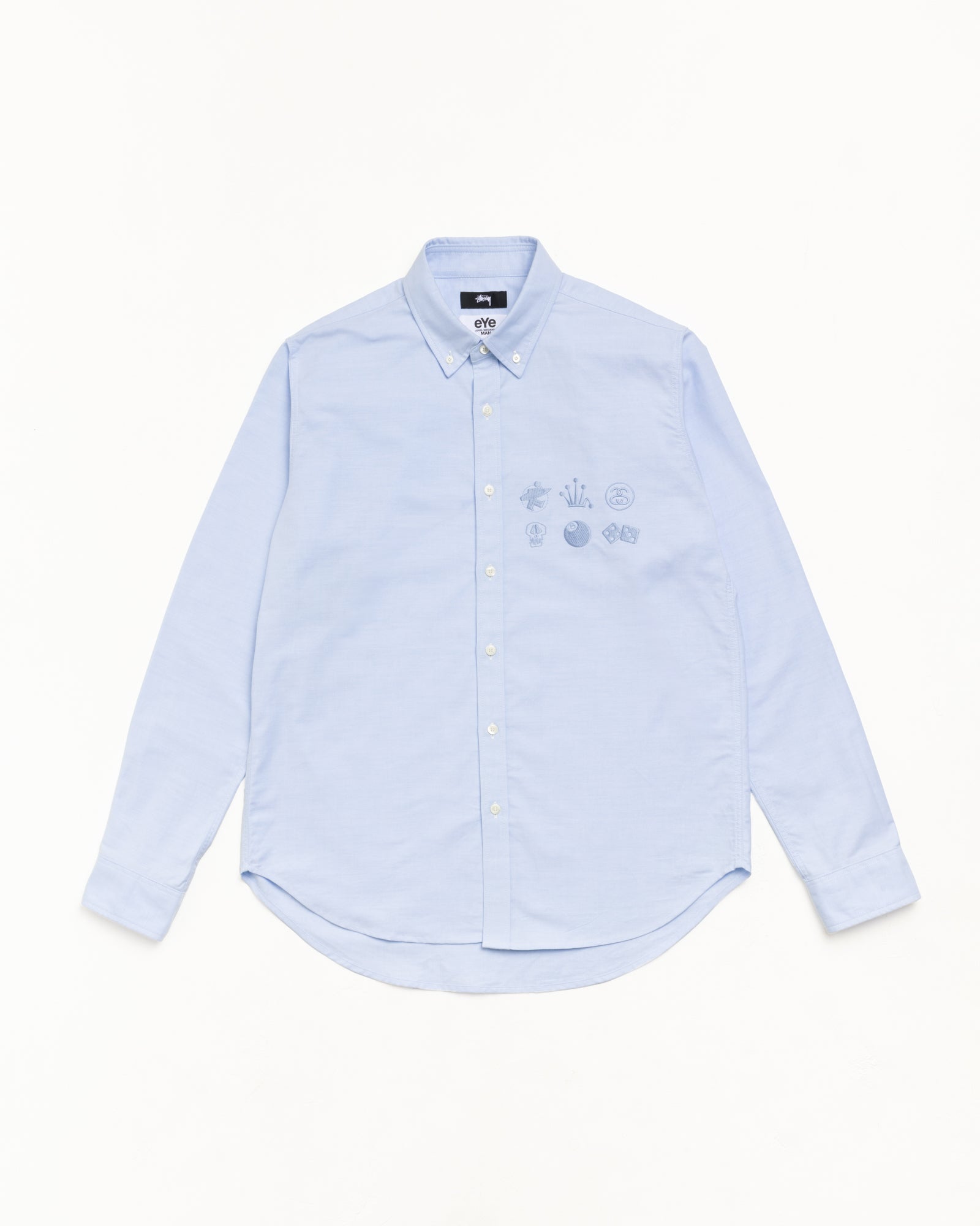 Button Down Shirt Unisex Long Sleeve In Saxe