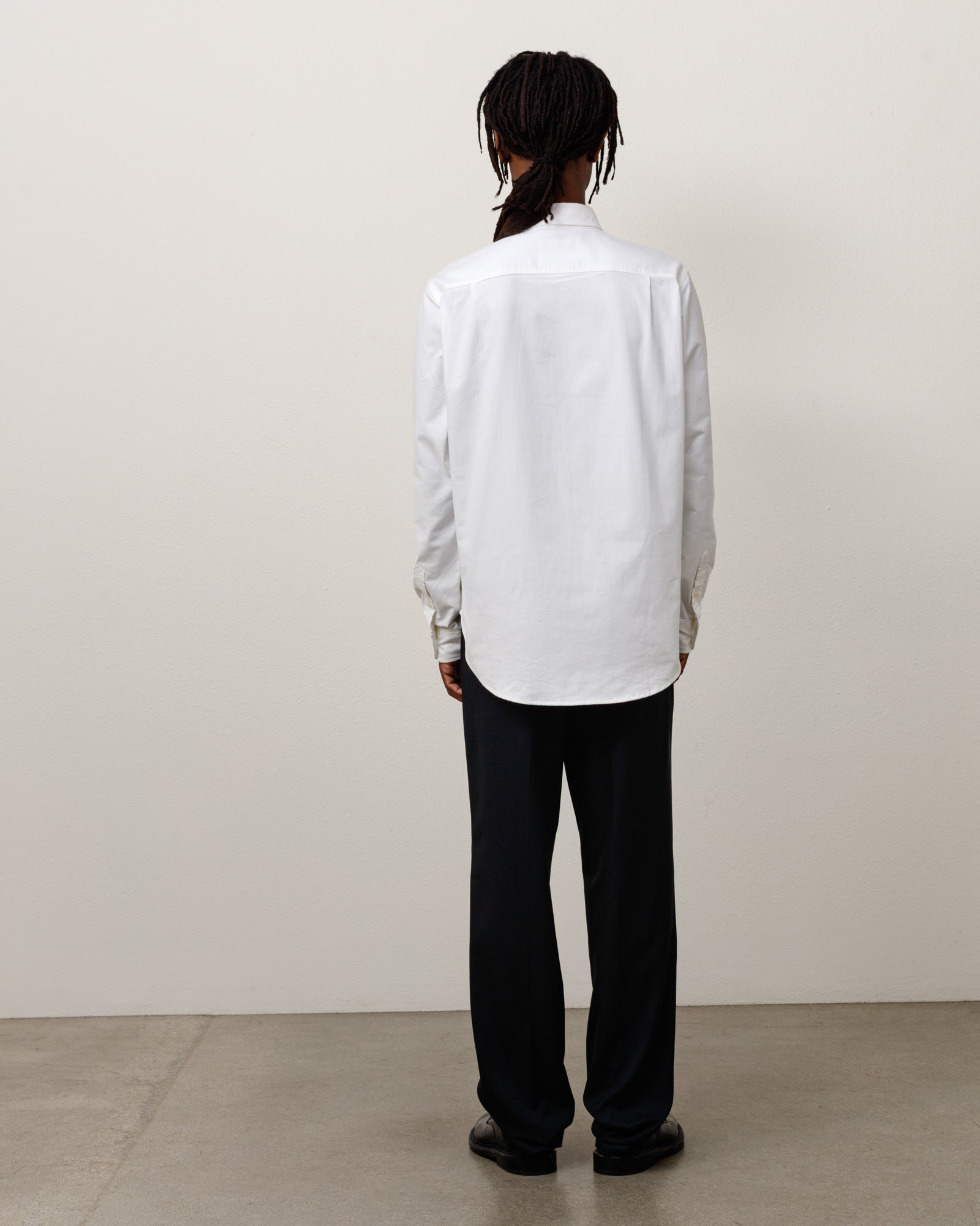 Button Down Shirt Unisex Long Sleeve In White
