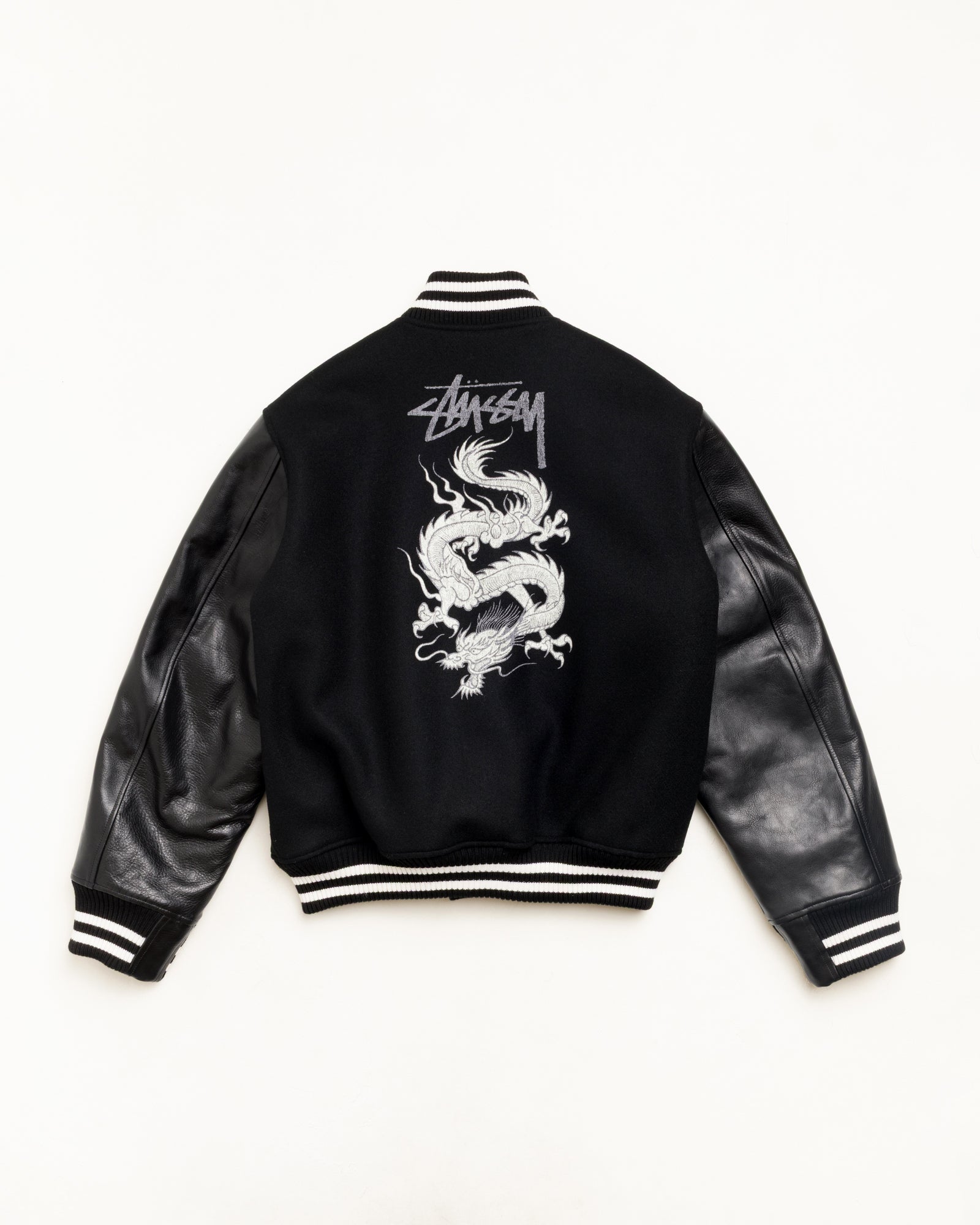 Varisty Jacket Unisex Long Sleeve In Black