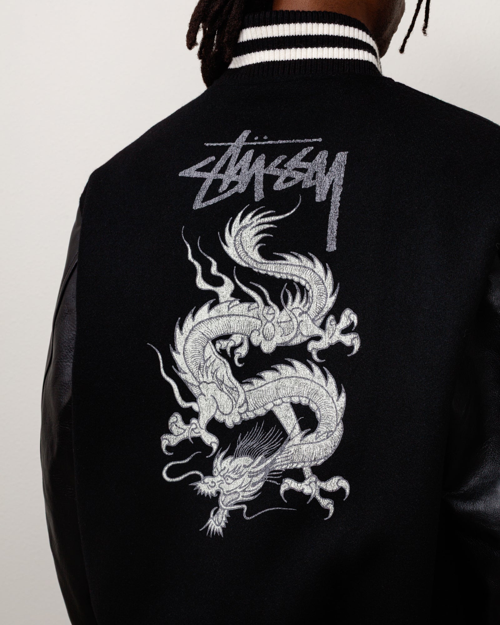 Varisty Jacket Unisex Long Sleeve In Black
