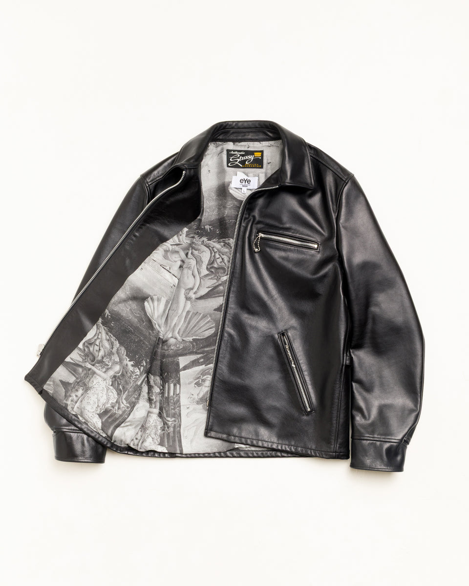 Leather Jacket Unisex Long Sleeve In Black
