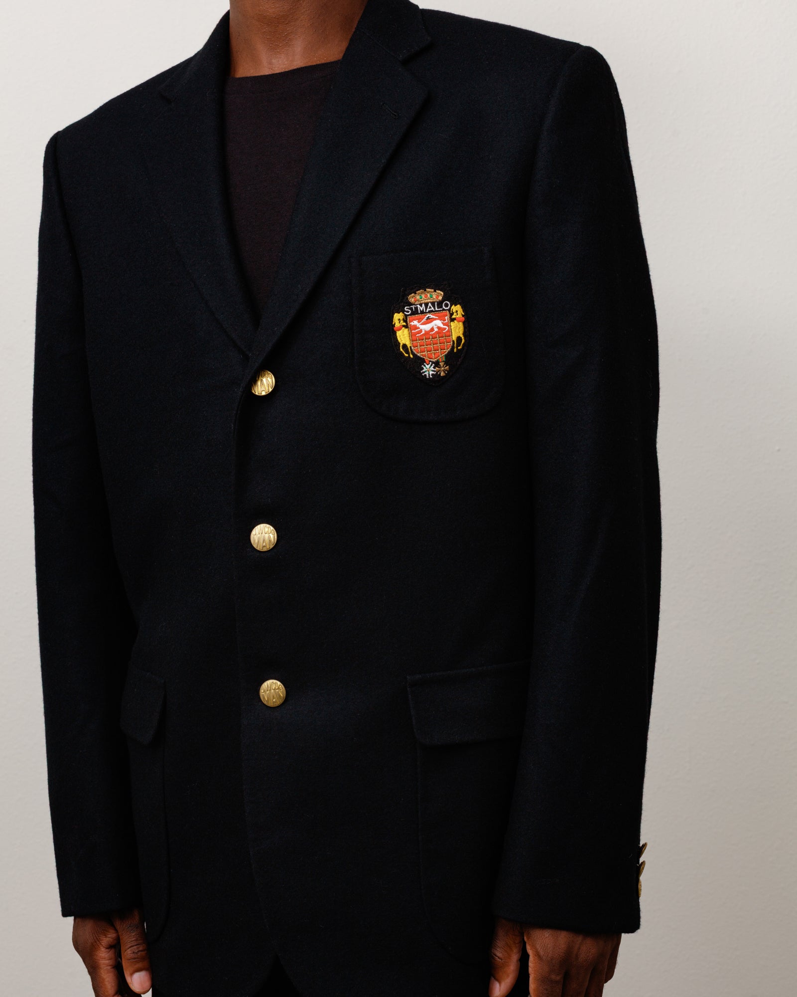 Patchwork Jacket Unisex Long Sleeve In Black