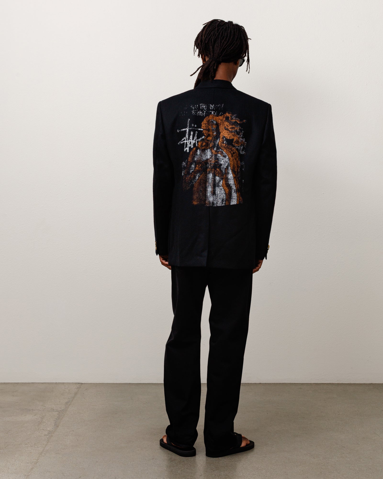 Patchwork Jacket Unisex Long Sleeve In Black