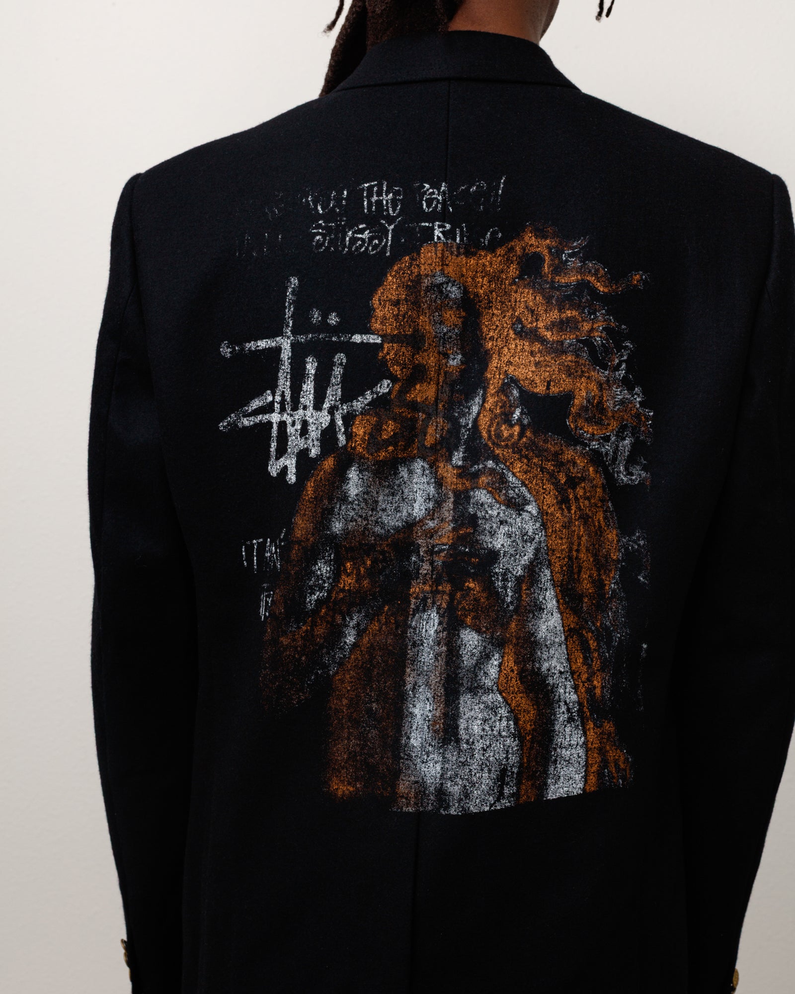 Patchwork Jacket Unisex Long Sleeve In Black