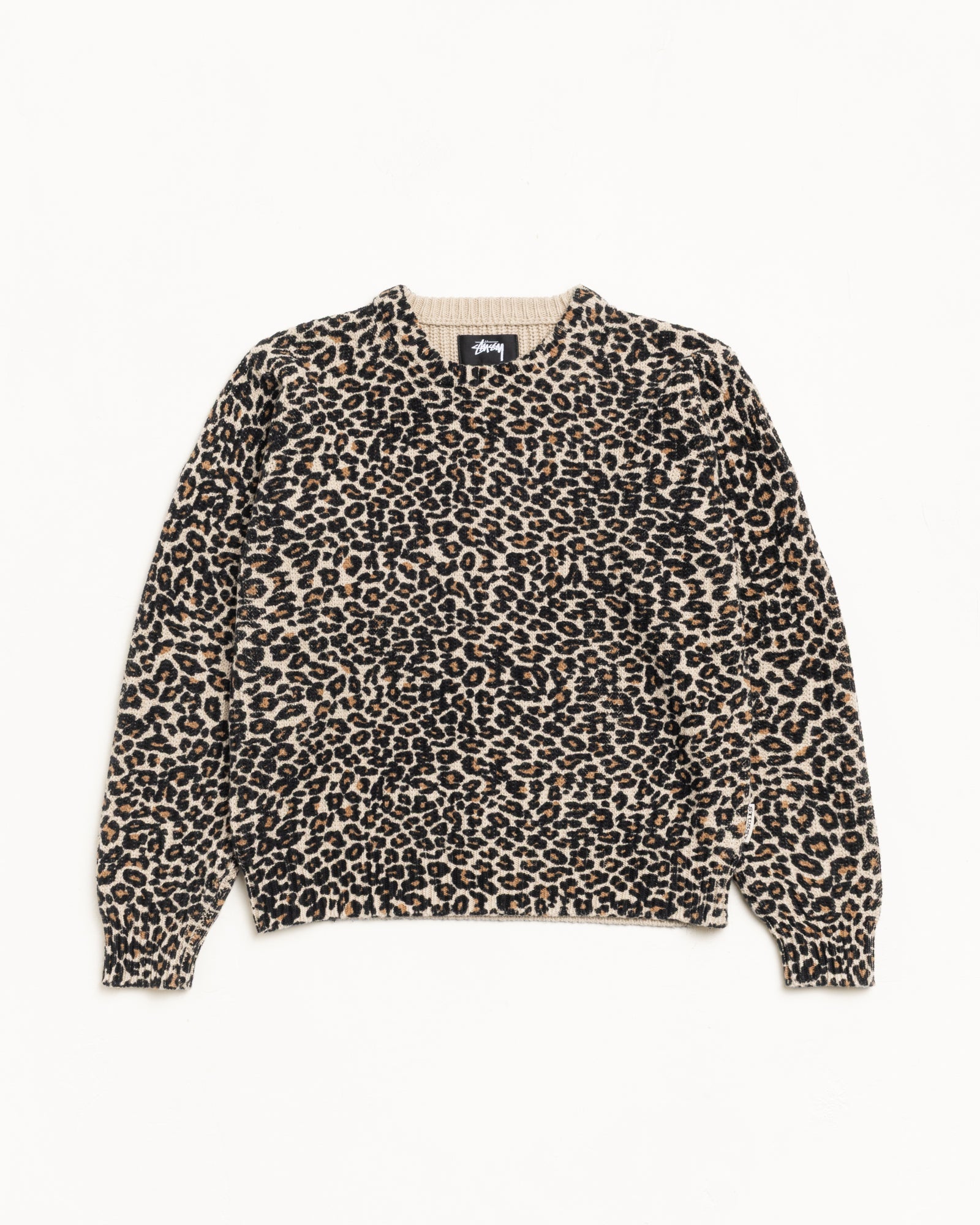 Leopard Sweater Mens Long Sleeve In Leopard | hero:main:collection:new-arrivals,shirts,tops-shirts,all,tees,outerwear,denim,knits,accessories,sunglasses,hoodies,sweats,mens-hoodies-sweatshirts,shorts,pants,bottoms