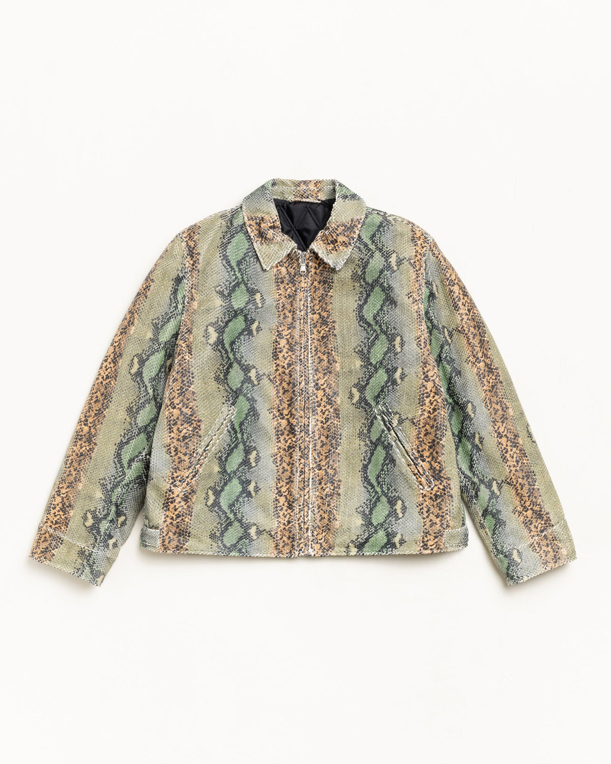 Garage Jacket Leather Mens Long Sleeve In Snake | hero:main:collection:new-arrivals,shirts,tops-shirts,all,tees,outerwear,denim,knits,accessories,sunglasses,hoodies,sweats,mens-hoodies-sweatshirts,shorts,pants,bottoms