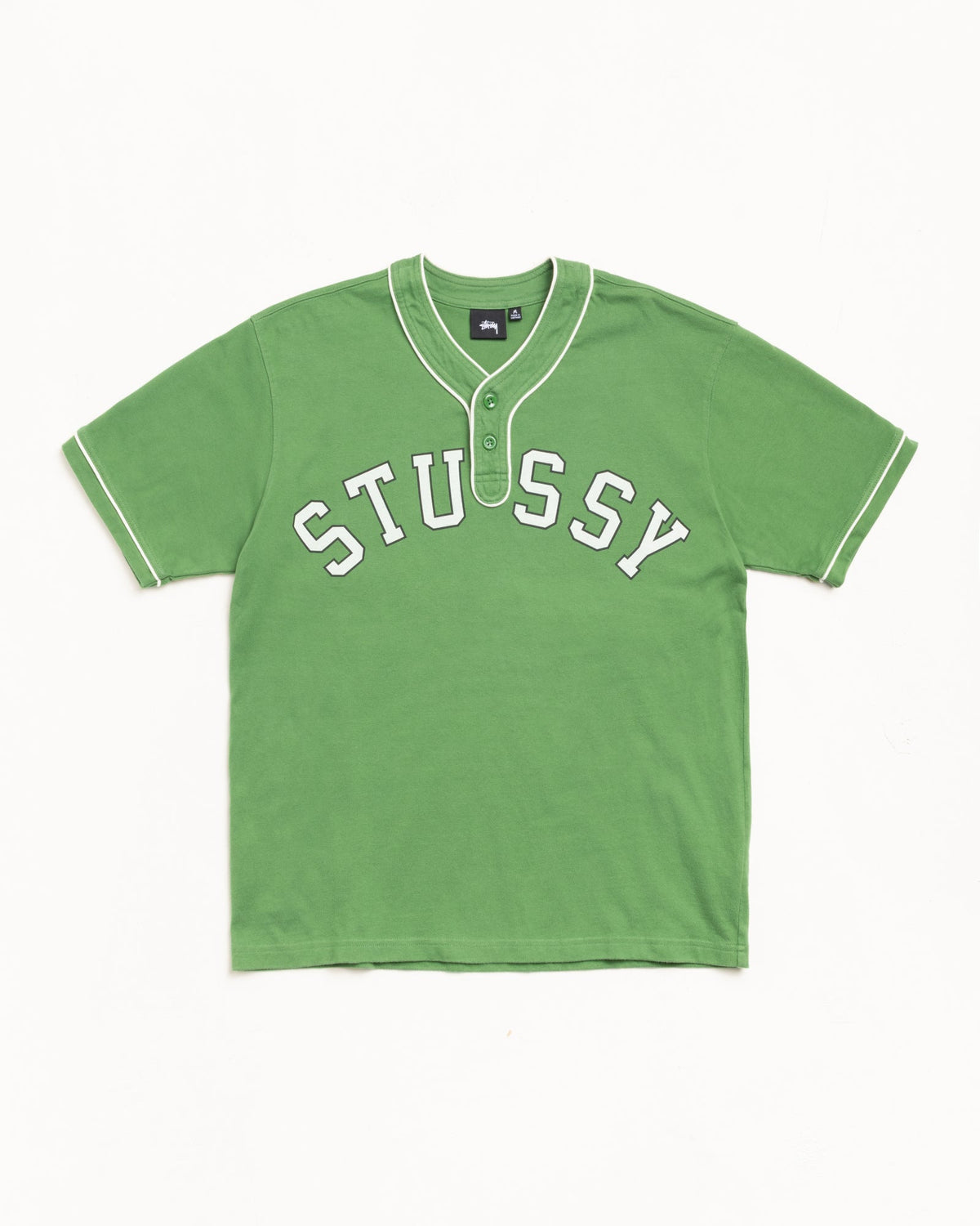 Arch Baseball Jersey Mens Short Sleeve In Green | hero:main:collection:new-arrivals,shirts,tops-shirts,all,tees,outerwear,denim,knits,accessories,sunglasses,hoodies,sweats,mens-hoodies-sweatshirts,shorts,pants,bottoms