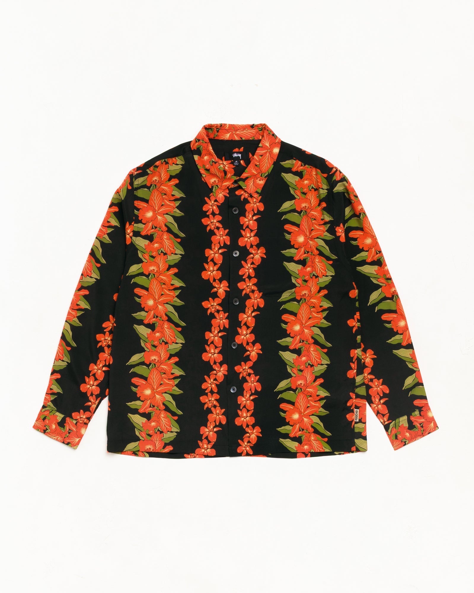 Hawaiian Floral Ls Shirt Unisex Long Sleeve In Black | hero:main:collection:new-arrivals-b,new-arrivals,shirts,tops-shirts,all,tees,outerwear,denim,knits,accessories,sunglasses,hoodies,sweats,mens-hoodies-sweatshirts,shorts,pants,bottoms,crew-sweats,zip-ups,swim,sweatpants,graphics,lazy-tees,swim,basic-9twenty,button-ups,shorts,cargos,denim-jeans,bottoms,bags,belts,wearables,gear,footwear,button-ups,basic-tops,jerseys,big-ol,classics,slim,jackets,all, | product-card-slider