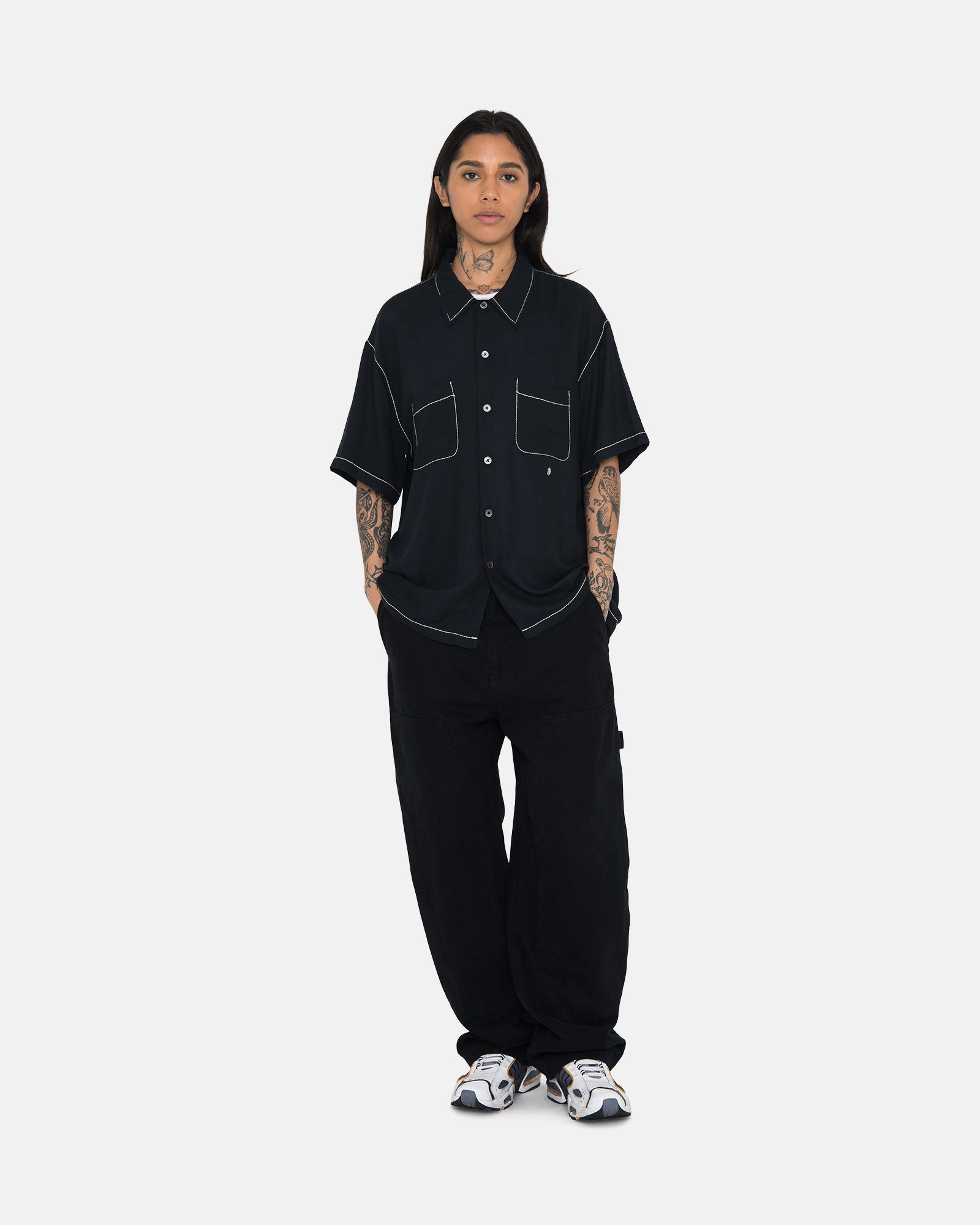 Contrast Pick Stitched Shirt - Unisex Tops & Shirts | Stüssy