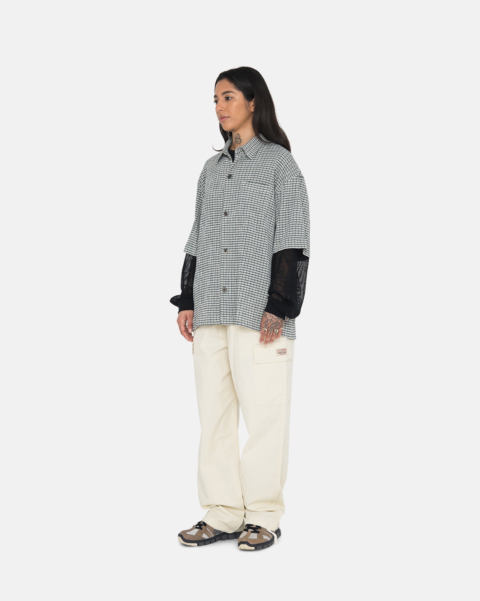 stussy WRINKLY GINGHAM SS SHIRT-