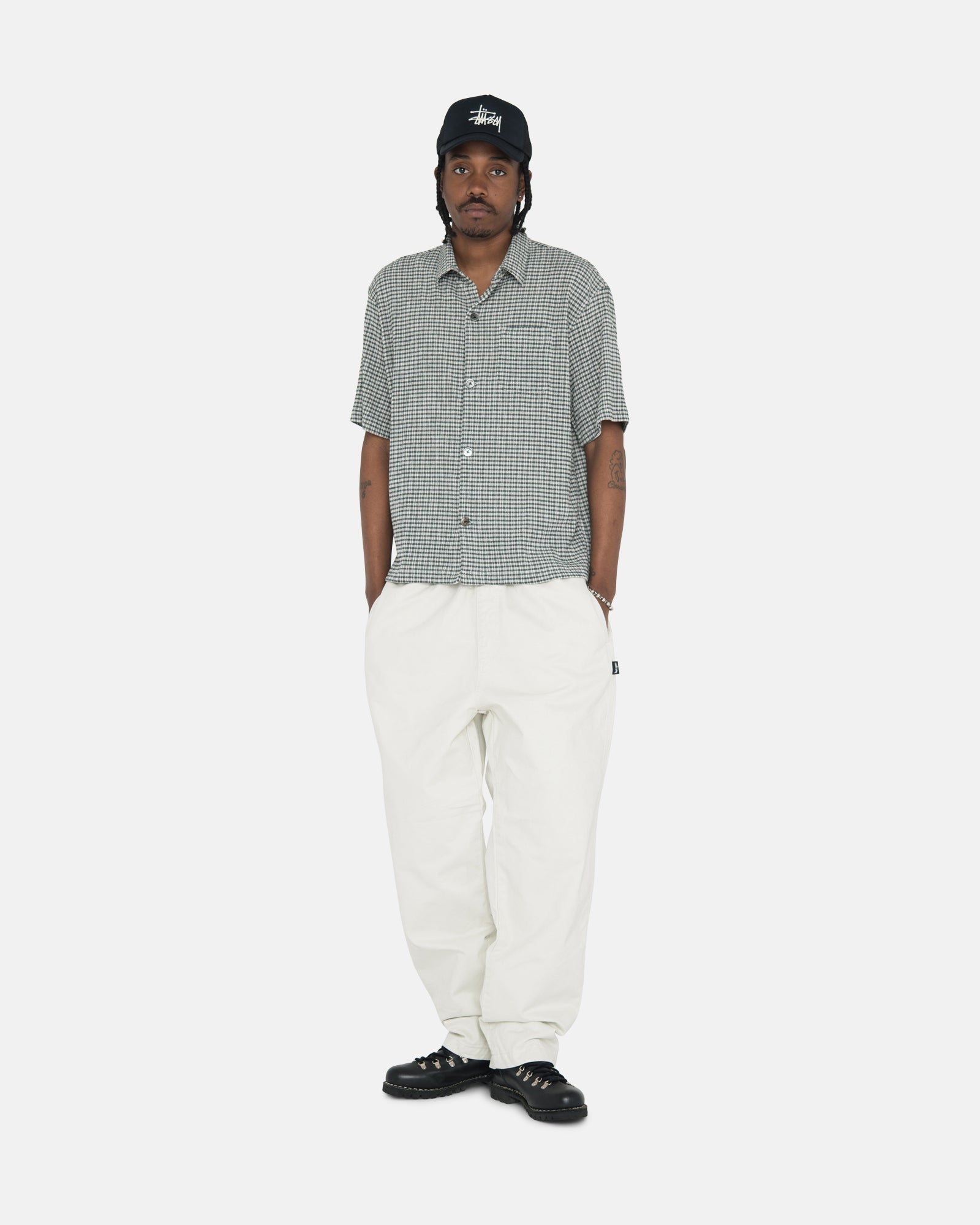 STUSSY WRINKLY GINGHAM SS SHIRT-
