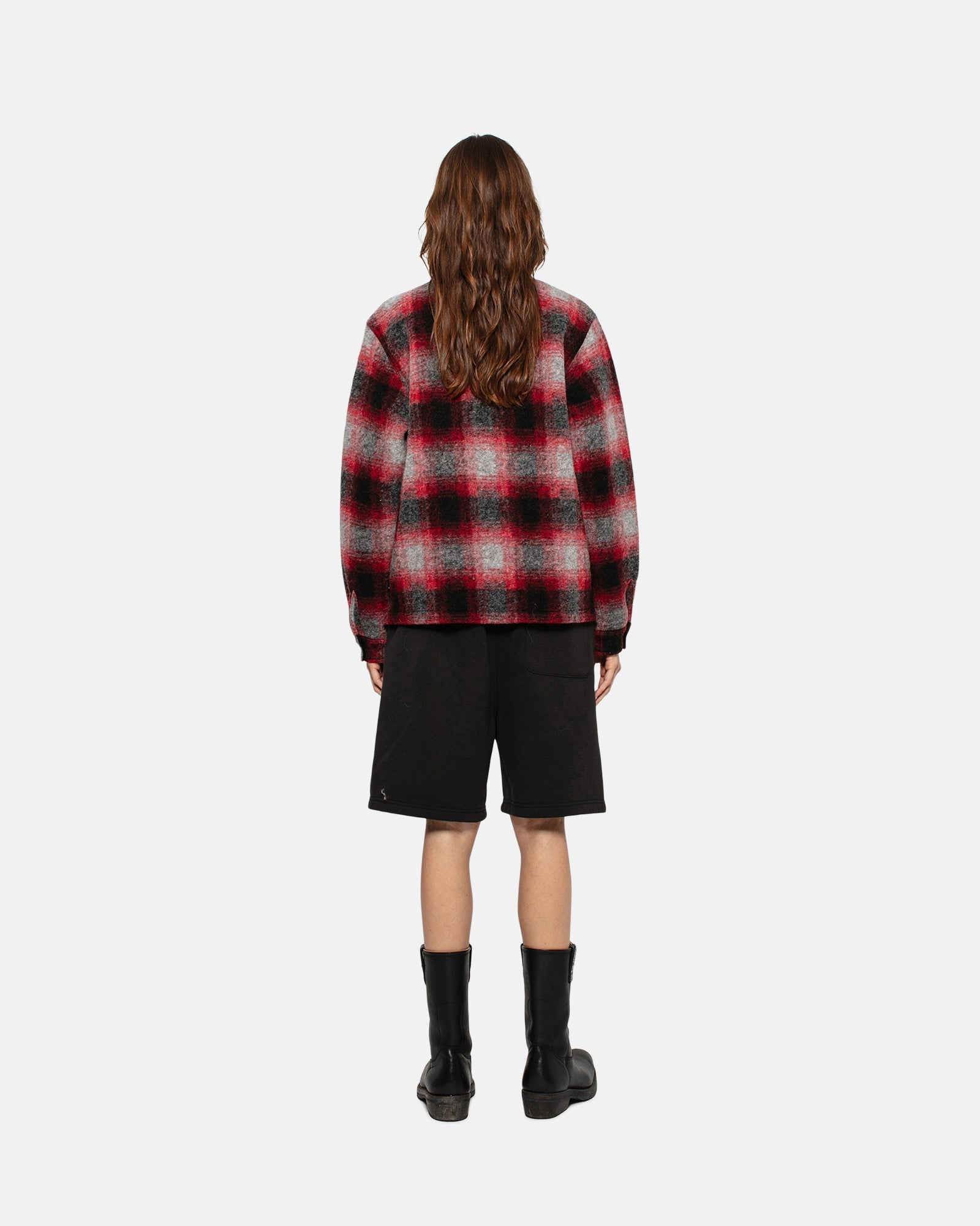 Brushed Wool Plaid Zip Shirt - Unisex Tops & Shirts | Stüssy