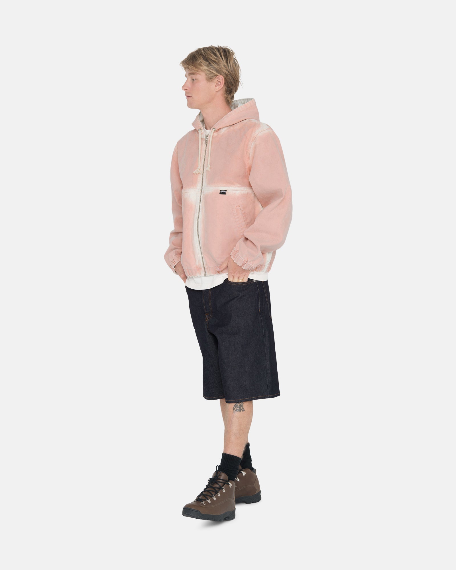 SPRAY DYE HOODED WORK JACKET