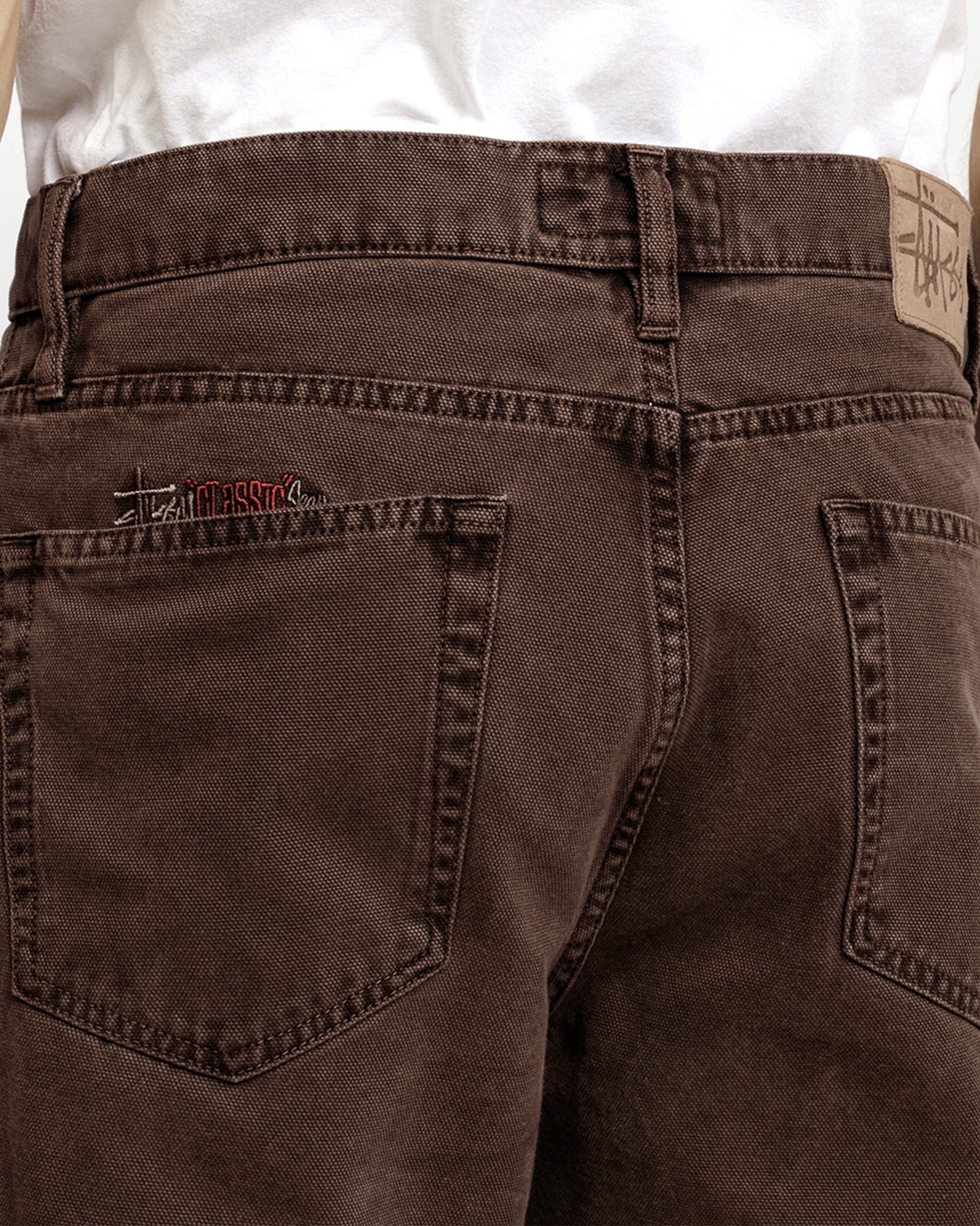 CLASSIC JEAN WASHED CANVAS BROWN BOTTOMS