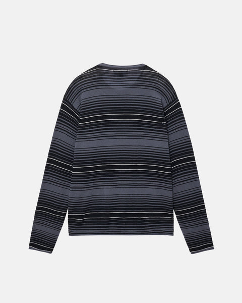 Stüssy Horizontal Stripe Sweater Charcoal Knit