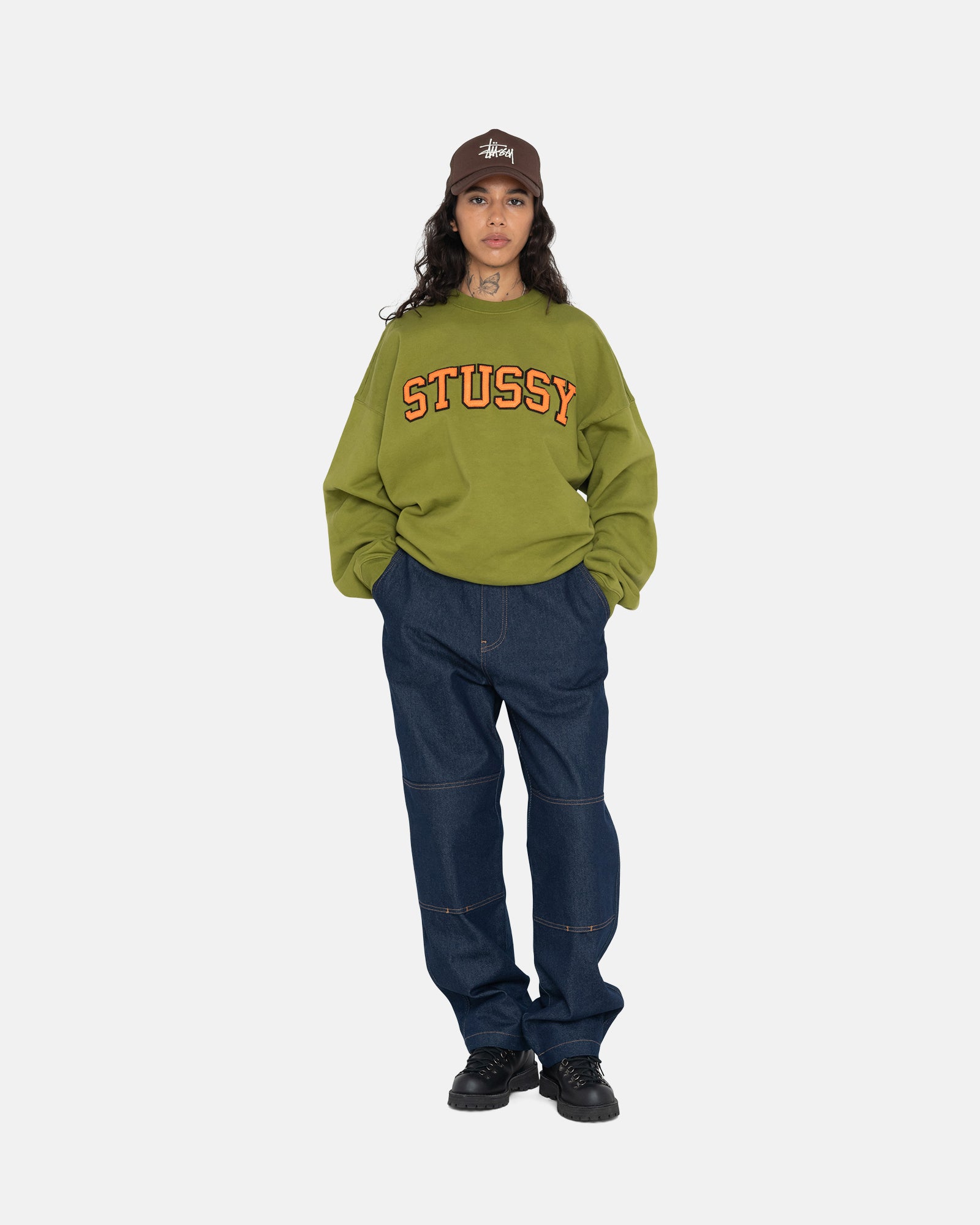 Stussy RELAXED OVERSIZED CREW 緑 XL-