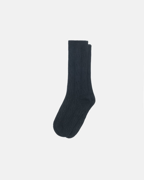 Stüssy Cable Knit S Dress Socks Black Accessories