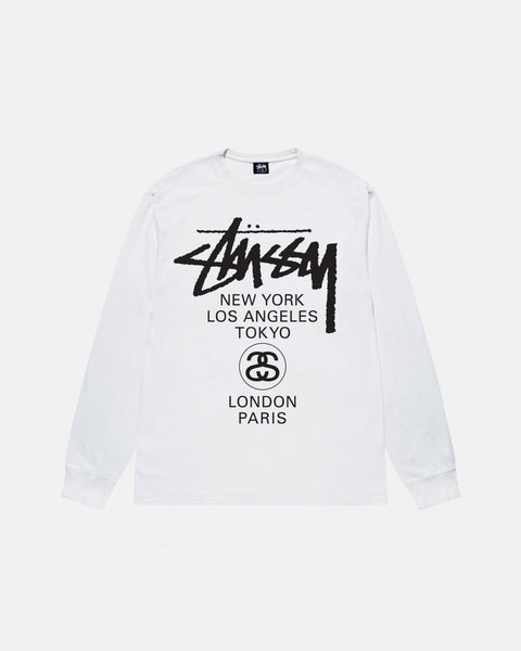 Stussy Oversized Long Sleeve T-Shirt With Collar Logo