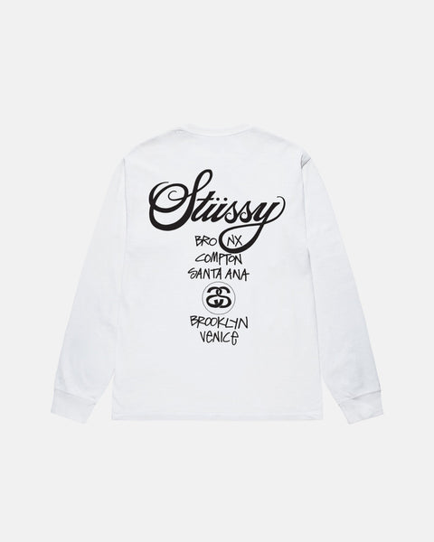 Stussy Oversized Long Sleeve T-Shirt With Collar Logo